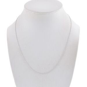 Estate Italian SU Sterling Silver 925 1.1mm Chain Link Necklace 18"
